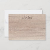 ウッドルック手書きスクリプトエレガントテンプレート ノートカード (裏面)