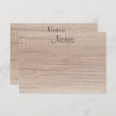 ウッドルック手書きスクリプトエレガントテンプレート ノートカード (正面/裏面)
