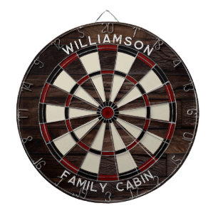 ウッドルック素朴タイポグラフィファミリーゲームルーム ダーツボード