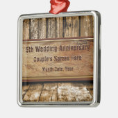 ウッドルッパーソナライズされたク5周年オーナメント メタルオーナメント (左)