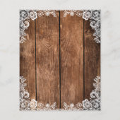 ウッドレエレガントース素朴結婚式招待状 チラシ (裏面)