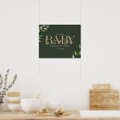 ウッドレタリング森林動物ベビーシャワーへようこそ ポスター (キッチン)