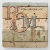 ウッドレターズホーム鍵コースター ストーンコースター (正面)