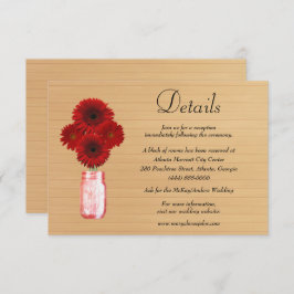 ウッドレッド素朴フローラメイスンジャー結婚ズ詳細 エンクロージャーカード