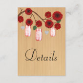 ウッドレッド素朴フローラメイスンジャー結婚ズ詳細 エンクロージャーカード (正面)