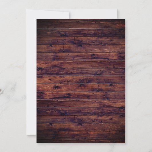 ウッドレッド素朴ホワイトフローラメリークリスマスパーティー 招待状 (裏面)