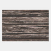 ウッドレッド素朴ポインセティアス松の針クリスマス ラッピングペーパーシート (正面3)