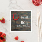 ウッドレッド素朴ワイン60thバースデーパーティー スタンダードカクテルナプキン (インサイチュ)