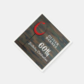 ウッドレッド素朴ワイン60thバースデーパーティー スタンダードカクテルナプキン (角)