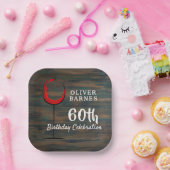 ウッドレッド素朴ワイン60thバースデーパーティー ペーパープレート (パーティー)