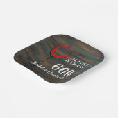 ウッドレッド素朴ワイン60thバースデーパーティー ペーパープレート (傾斜あり)