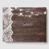 ウッドレースとストリングライト ゲストブック (裏面)