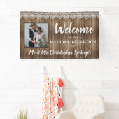 ウッドレース素朴ウェディングレセプションフォト 横断幕 (インサイチュ)