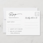 ウッドレース素朴ウェディングRSVP セーブザデート (裏面)