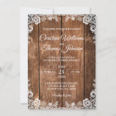 ウッドレース素朴カントリーウェディング招待状 招待状 (正面)