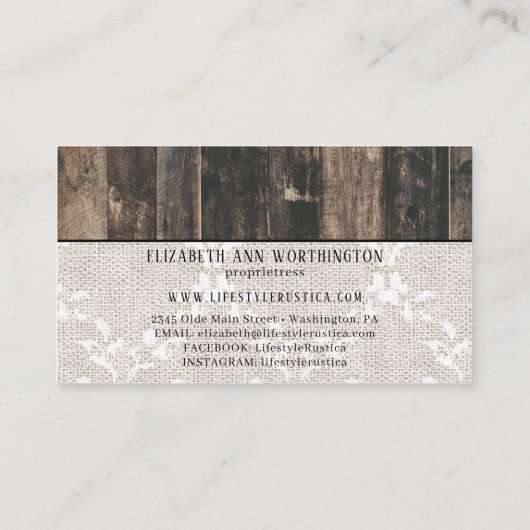 ウッドレース素朴シャビーひまわりグランジビジネス 名刺 (裏面)