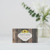 ウッドレース素朴シャビーひまわりグランジビジネス 名刺 (スタンド正面)