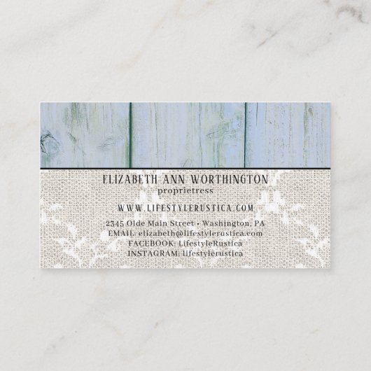 ウッドレース素朴シャビーひまわりグランジビジネス 名刺 (裏面)