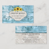 ウッドレース素朴シャビーひまわりグランジビジネス 名刺 (正面/裏面)