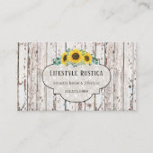 ウッドレース素朴シャビーひまわりグランジビジネス 名刺 (正面)