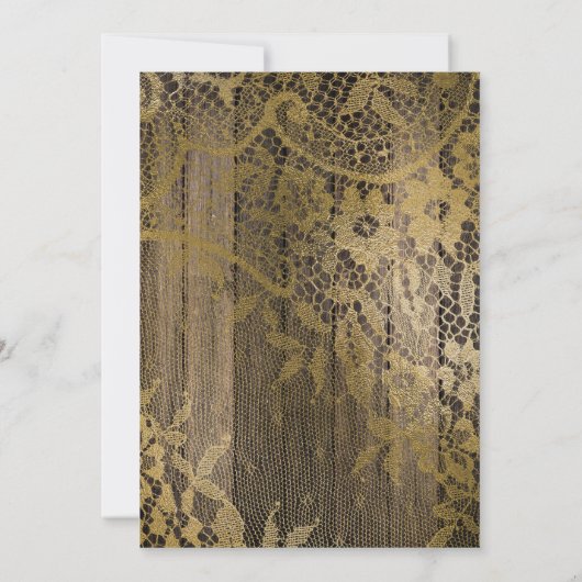 ウッドレース素朴ストリングライト写真卒業 案内状 (裏面)