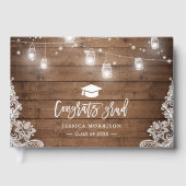 ウッドレース素朴ストリングライト卒業式 ゲストブック (正面)