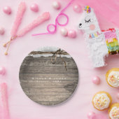 ウッドレース素朴ツインロマンチックなウェディングレセプション ペーパープレート (パーティー)