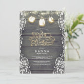 ウッドレース素朴メイスンジャイルライツバースデーパーティー 招待状 (スタンド正面)