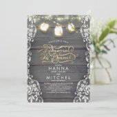 ウッドレース素朴メイスンジャイルライツリハーサルディナー 招待状 (スタンド正面)