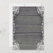 ウッドレース素朴メイスンジャールライトブライダルシャワー 招待状 (裏面)