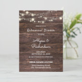 ウッドレース＆ストリングライトのリハーサルディナー 招待状 (スタンド正面)
