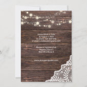 ウッドレース&ストリングライトブライダルシャワー 招待状 (裏面)