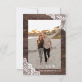 ウッドレース&ストリングライトV2写真を保存 セーブザデート (裏面)