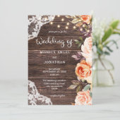 ウッドレース ブラッシュ＆ピーチ フラワーズ ウィズ ライツ 招待状 (スタンド正面)