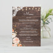 ウッドレース ブラッシュ＆ピーチ フローラル メニュー2 招待状 (スタンド正面)