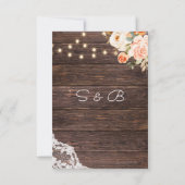 ウッドレース、ライト、赤面&ピーチフローラ 素朴 セーブザデート (裏面)