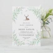 ウッドレーンの葉フレームディアベビーシャワー 招待状 (スタンド正面)