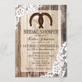 ウッドレー素朴スホースシューカントリーブライダルシャワー 招待状