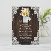 ウッドレ素朴スイエローフローラ結婚ズ 招待状 (スタンド正面)