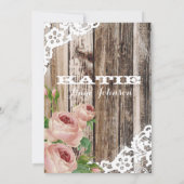 ウッドレ素朴ースとバラブライダルシャワー 招待状 (裏面)