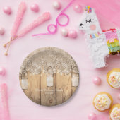 ウッドレ素朴ースとライトメイソン・ジャー結婚ズ ペーパープレート (パーティー)