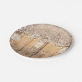 ウッドレ素朴ースとライトメイソン・ジャー結婚ズ ペーパープレート (アングル)