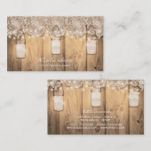 ウッドレ素朴ースとライトメイソン・ジャー結婚ズ 名刺 (正面/裏面)