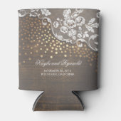 ウッドレ素朴ースと金ゴールド紙吹雪結婚ズ 缶クーラー (正面)