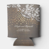 ウッドレ素朴ースと金ゴールド紙吹雪結婚ズ 缶クーラー (裏面)