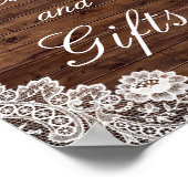 ウッドレ素朴ースのカードとギフト結婚のポスター ポスター (角)