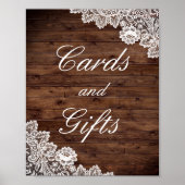ウッドレ素朴ースのカードとギフト結婚のポスター ポスター (正面)