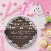 ウッドレ素朴ースのストリングラ結婚イト ペーパープレート (パーティー)