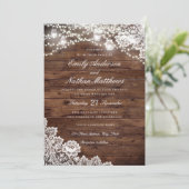 ウッドレ素朴ースのメイスンジャーのストリングラ結婚イト 招待状 (スタンド正面)