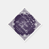 ウッドレ素朴ースのラヴとパ感謝していラープル結婚ズ スタンダードカクテルナプキン (角)